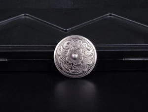 10PC 32X32MM Vintage Silver Western Decor Flower Leathercraft Belt Conchos Set - Picture 1 of 9