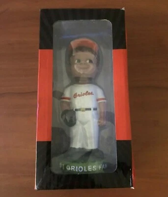 BALTIMORE ORIOLES VINTAGE GIRL BOBBLEHEAD #1 FAN LET'S GO O's BASEBALL FIGURE - Image 1 of 4