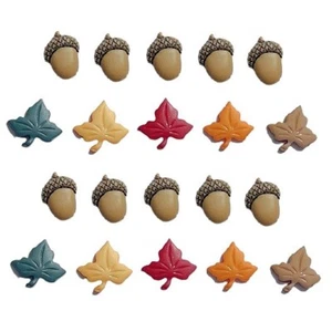 Piso de bosque - Botones de Shelly - Hojas otoño otoño otoño bellotas costura chatarra artesanal - Imagen 1 de 2