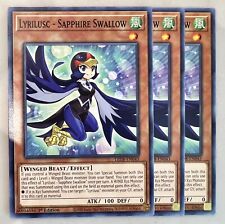 Yugioh! 3x Lyrilusc - Sapphire Swallow LED8-EN043 Common - 1st ed NM