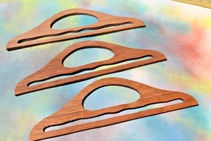 Mango de madera para bolso artesanal, 12,5" de largo x 4" de alto, juego de 3 ¡ENVÍO GRATUITO! - Imagen 1 de 5