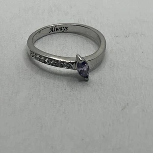 Vintage Amethyst Edelstein 925 Sterling Silber Ring Gr. 6 - Bild 1 von 5
