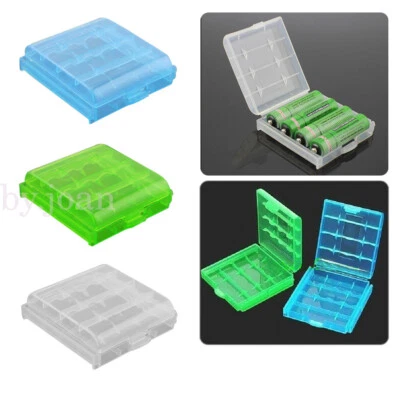 4/8x AA AAA Battery Batteries Storage Case Clear Holder Box Hard Plastic 5 Grid - Image 1 of 4