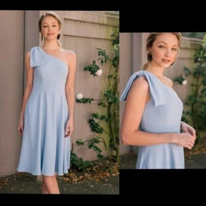 Blue Light Midi Fit Flare Dress Swing Cocktail Bridesmaid GAL MEETS GLAM NWT - Picture 1 of 7