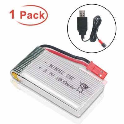 3.7V 1800mAh Lipo Akku JST Stecker mit USB Ladegerät für RC Quadcopter Drohne - Bild 1 von 4