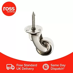 Nickel Castor Wheels 38mm with Screw Fitting Furniture Stylish UK Seller - Picture 1 of 1
