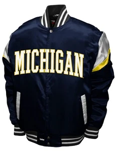 Giacca a scatto completa Michigan Wolverines Franchise Club Power Satin - Navy - Foto 1 di 2