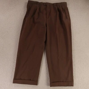 VTG Claiborne Pants Mens 39 Brown 100% Wool Worsted Twill Slacks 39x25 - Picture 1 of 9