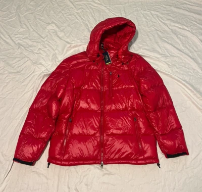 POLO RALPH LAUREN 男式全新 PUFFER 夹克红色 XXL — 第 1/2 张图片