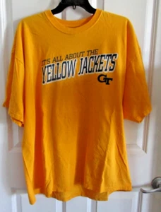 Georgia Tech yellow jackets T-Shirt Size 2XL Yellow Graphic OVB Heavy Cotton - Imagen 1 de 8