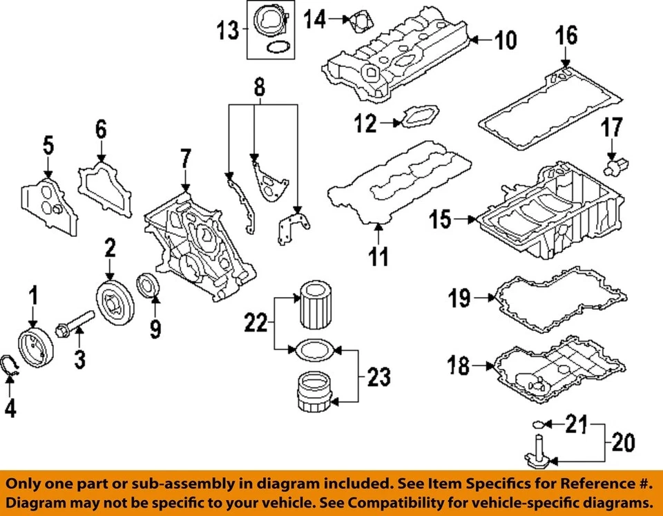 Piezas del motor BMW OEM 08-18 550i GT xDrive - Sello de cubierta de válvula 11128636401 Foto 1 de 1
