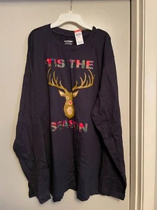 Joe Boxer Mens Holiday Graphic T-Shirt 2x Long Sleeve Tis The Season - Picture 1 of 2