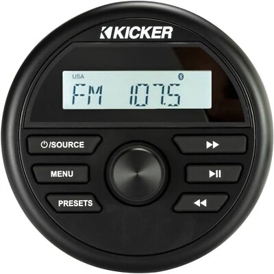 KICKER 46KMC2 MARINE BOAT GAUGE-STYLE/ROUND DIGITAL MEDIA RECEIVER USB/BLUETOOTH - Image 1 of 4