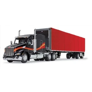 DCP BLACK RED PETERBILT 579 72 MID ROOF SLEEPER RED TRAILER 1/64 60-1610 - Picture 1 of 1