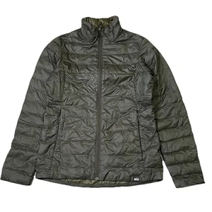 REI Puffer Coat Olive Green Womens Size Medium Goose Down - Picture 1 of 9