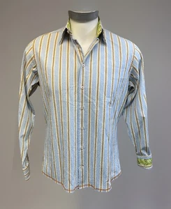 Georg Roth Of Los Angeles Men’s Shirt Button Up Striped Print Long Sleeve Size M - Picture 1 of 10