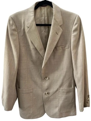 Blazer Christian Dior Vintage Tamanho 38 Bege 2 Botões Ventilação Única Leve - Imagem 1 de 4