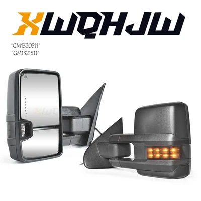 Power Heated Towing Mirrors For 2014-2018 Chevy Silverado 1500 LH RH Turn Signal - Изображение 1 из 4