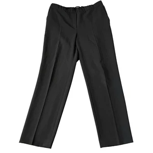 Theory Treeca Pull On Pants Womens 6 Black Crepe Mid Rise Straight Leg Crop Fit - Picture 1 of 11