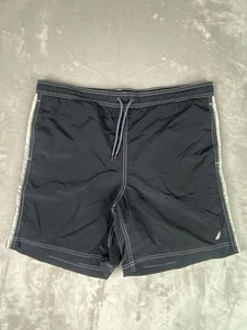 Nautica Swim Trunk Shorts Medium Mens Navy Black - Picture 1 of 5