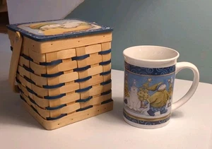 Teresa Kogut Pupazzo di Neve Orso Polare Topo Cesto Tessuto con Coperchio e Manico e Tazza Matchng - Foto 1 di 20