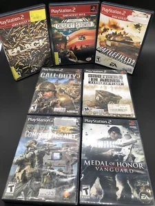 PS2 Military Shooter Game Lot of 7 COD MOH Battlefield Socom Brothers In Arms - Picture 1 of 12
