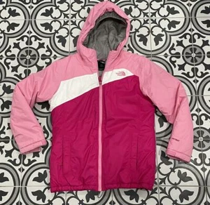 The North Face Pink Coat Hyvent Hooded Winter Ski Skiing Jacket Girls Large - Picture 1 of 17