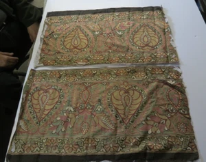 Set of 2 Antique Central Asian or Middle Eastern Hand Embroidered Suzani Cloth - Picture 1 of 18