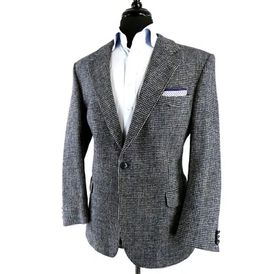 Casaco esportivo British Country 100% Harris tweed Inglaterra xadrez marinho ousado 44 P 42 P - Imagem 1 de 4