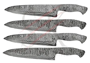 4 Stück Damaststahl Kochmesser Rohling Klinge Küchenmesser Herstellung Handarbeit CB8 - Bild 1 von 2