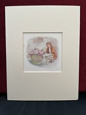 Vintage 1930 Mrs. Tiggywinkle By Beatrix Potter Mounted Print Sized For Framing