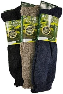 Para Hombres 6 Pares Calcetines Welly Largos Wellington Forros para Botas Calcetín de Jardinería Talla UK 6-11 - Imagen 1 de 1