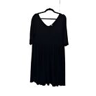 Black 3/4 sleeve fit and flare dress 1x