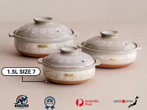 1.5L Japanese Ginpo donabe Earthenware Clay Pot 1-2 Official Authorized Retailer - Picture 1 of 12