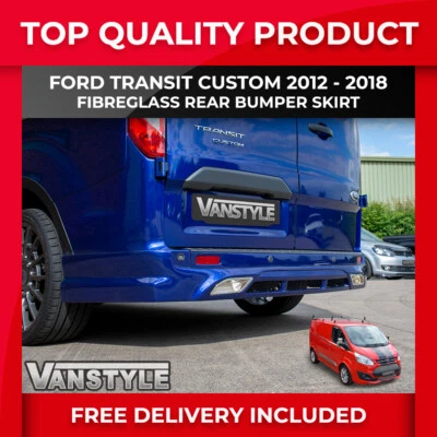 FITS FORD TRANSIT CUSTOM 12-18 REAR BUMPER SKIRT SPOILER VALANCE DIFFUSER COVER - Image 1 of 4