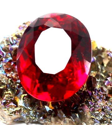 Large AAA+ Mozambique Red Ruby 93.20 Ct. Oval Cut Loose Gemstone Gift for Women - Image 1 of 4