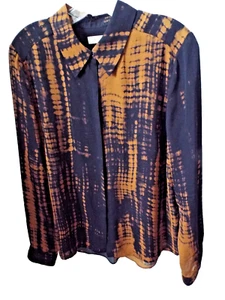 *** A.L.C. Gr. 8 Batik Seide SHIRT schwarz kupfer!! - Bild 1 von 5