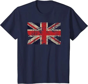 Vintage Union Flag Great Britain Union Jack Novelty Youth Unisex T-shirt - Picture 1 of 7