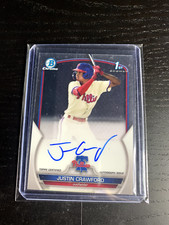 JUSTIN CRAWFORD 2023 Bowman Chrome 1st On-Card Prospect Auto PHILLIES