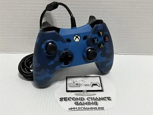 Microsoft Xbox 360 Power A Gamepad Kabelgebunden Camo Blau mit Abreißkabel - Bild 1 von 6