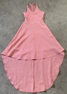 TWEEN DIVA girl's EUC sz 16 coral sleeveless w/open back & lace dress - Picture 1 of 3
