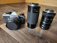 Pentax ME SLR Camera with Two Lenses + Adapters bundle