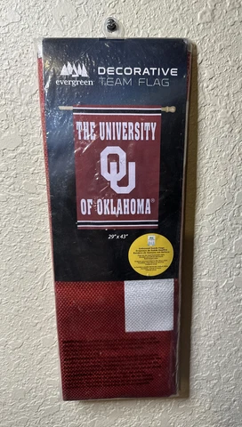 Evergreen University Of Oklahoma Sooners Decorative Flag 29x43 Cover