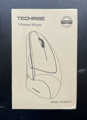 Wireless 2.4G Ergonomic Vertical Optical Mouse - 6 Ergonomic Buttons - Black - Image 1 of 4