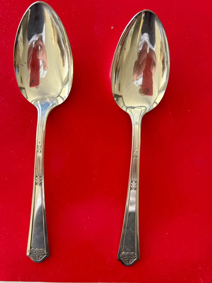 Florentine Silver Plated Serving Spoons VTG Lot of 2 Preowned - Image 1 of 3