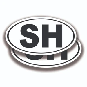 SH INITIALS STICKERS 2 Decals Bogo Car Truck Bumper Window - Picture 1 of 1