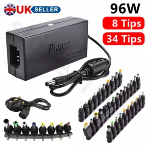 96W Universal Power Supply Charger 12V-24V DC Connectors Adapter For PC Laptop - Picture 1 of 12