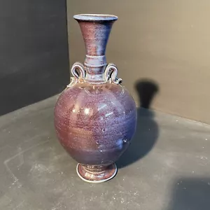 Doppelhenkel Krug handgeworfen Kunstkeramik Vase doppelt glasiert signiert - Bild 1 von 8