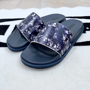 Robert Graham Daintree Painted Faded Skull Leather Pool Slide Sandal - Picture 1 of 8