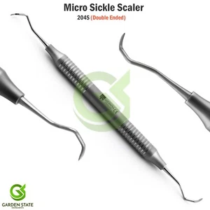 Dental Posterior Sickle Scaler 204S Periodontal Double End | Hollow Handle - Picture 1 of 2